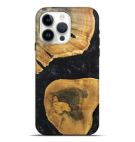 iPhone 15 Pro Max Wood+Resin Live Edge Phone Case - Lorene (Pure Black, 705117)