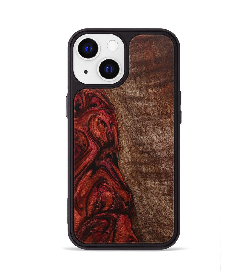 iPhone 13 Wood+Resin Phone Case - David (Red, 705183)