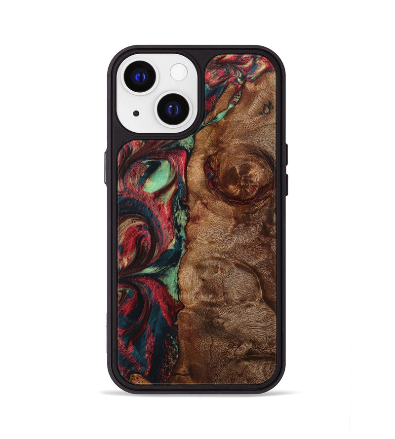iPhone 13 Wood+Resin Phone Case - Josie (Red, 705184)