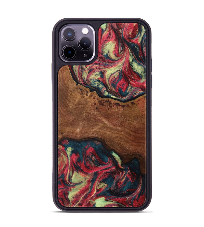 iPhone 11 Pro Max Wood+Resin Phone Case - Kasey (Red, 705189)