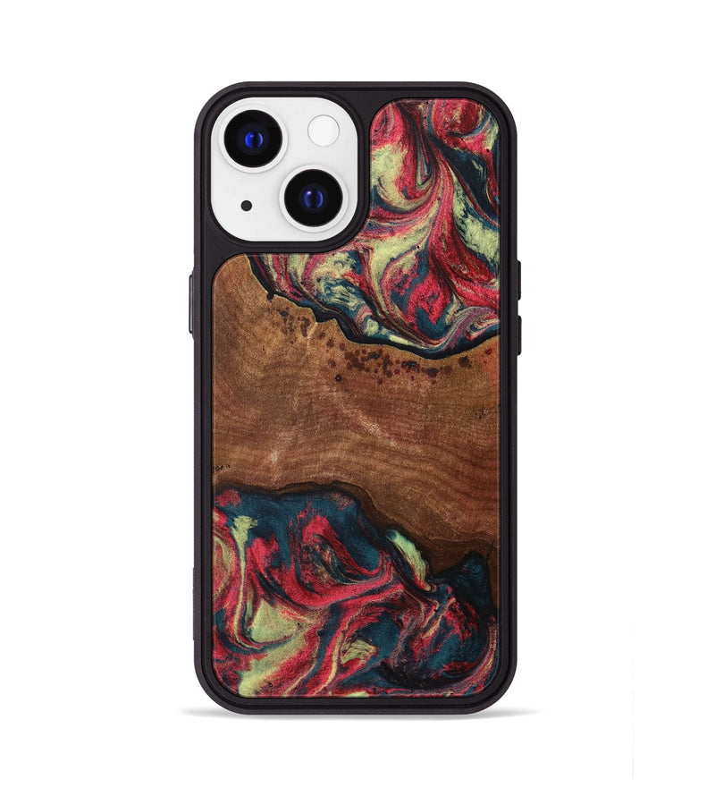 iPhone 13 Wood+Resin Phone Case - Kasey (Red, 705189)