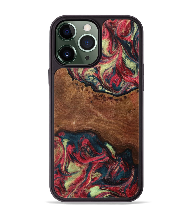 iPhone 13 Pro Max Wood+Resin Phone Case - Kasey (Red, 705189)