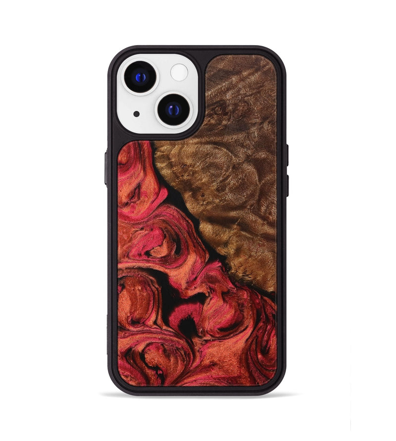 iPhone 13 Wood+Resin Phone Case - Nora (Red, 705191)