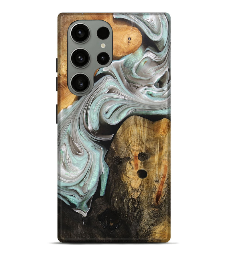 Galaxy S23 Ultra Wood+Resin Live Edge Phone Case - Braxton (Black & White, 705226)