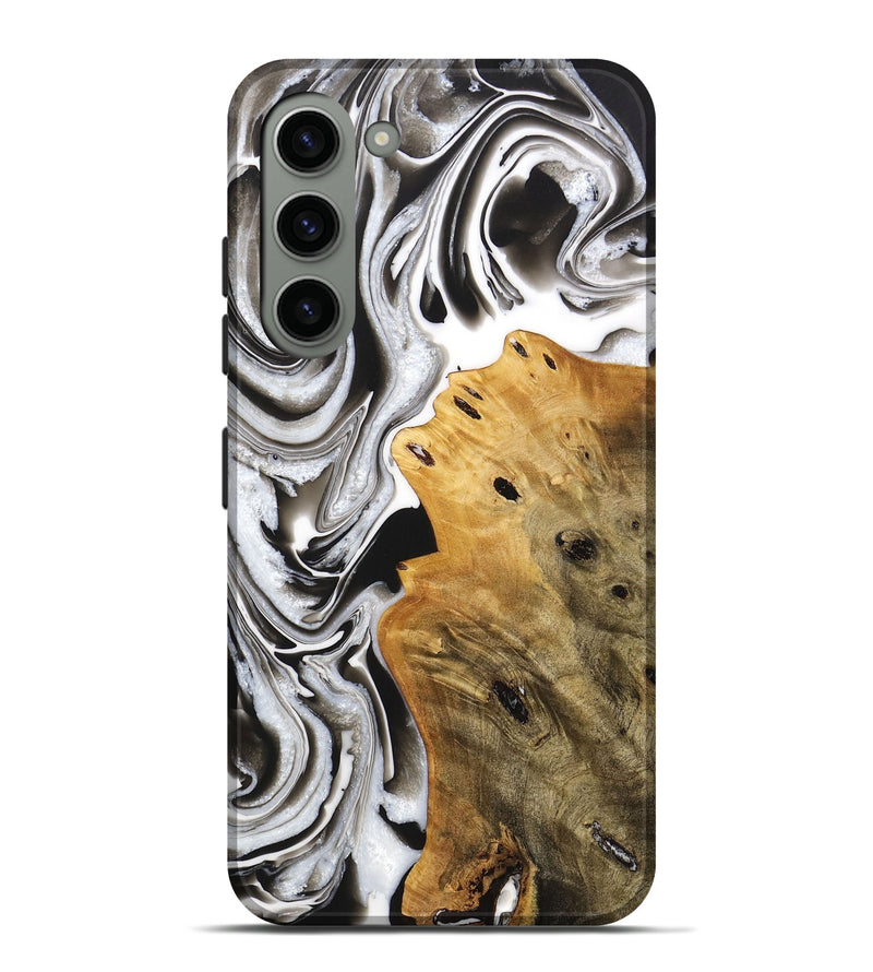 Galaxy S23 Plus Wood+Resin Live Edge Phone Case - Gladys (Black & White, 705228)
