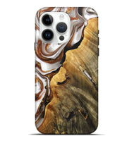 iPhone 15 Pro Max Wood+Resin Live Edge Phone Case - Raul (Black & White, 705231)