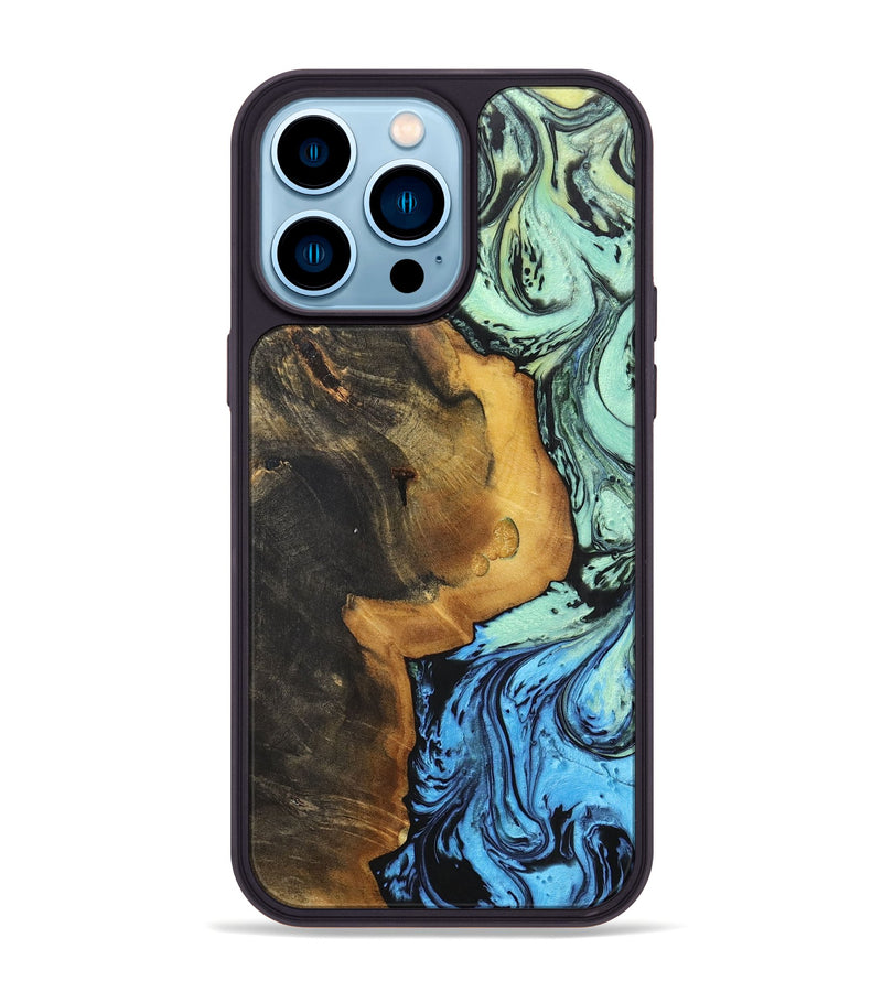 iPhone 14 Pro Max Wood+Resin Phone Case - Shelby (Ombre, 705273)