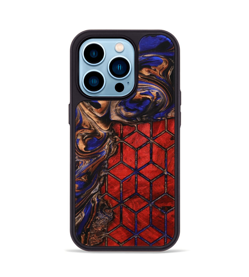 iPhone 14 Pro Wood+Resin Phone Case - Emma (Pattern, 705311)