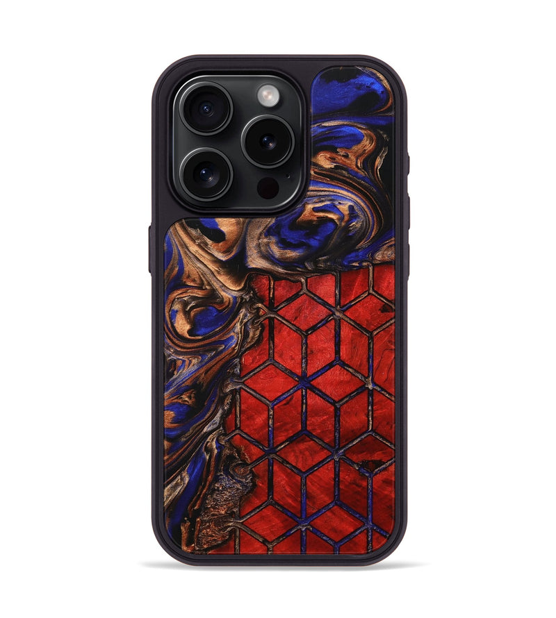 iPhone 15 Pro Wood+Resin Phone Case - Emma (Pattern, 705311)