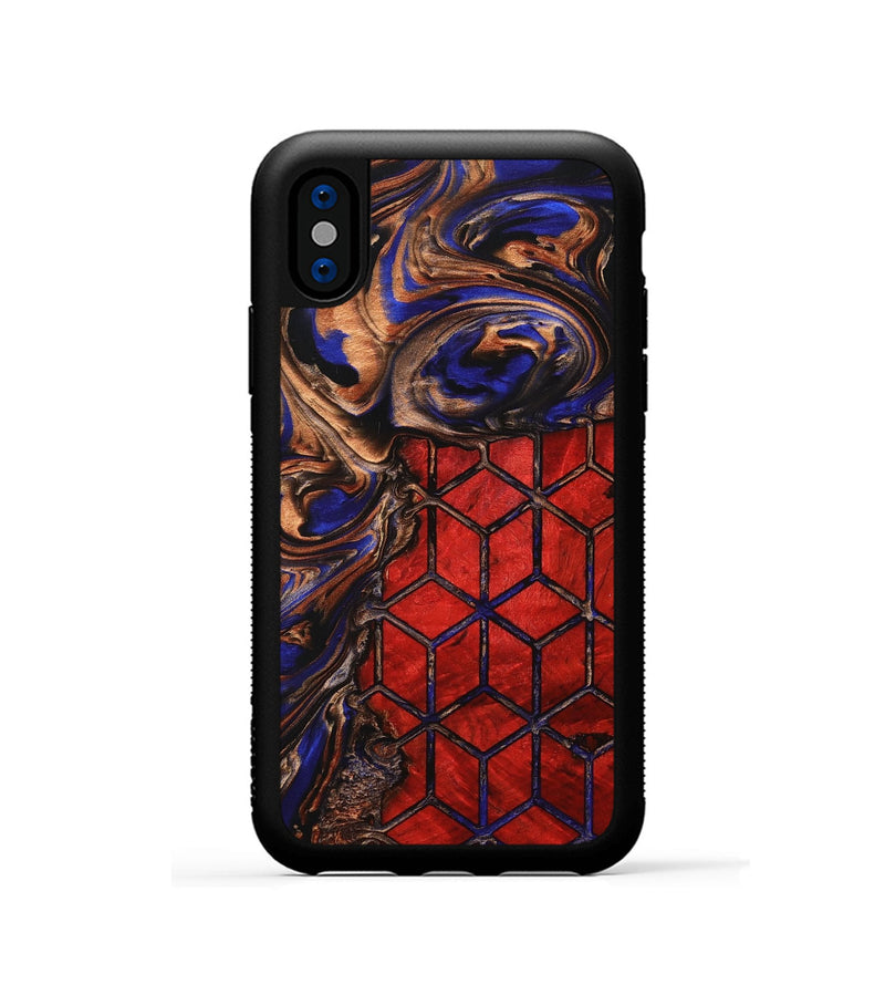 iPhone Xs Wood+Resin Phone Case - Emma (Pattern, 705311)