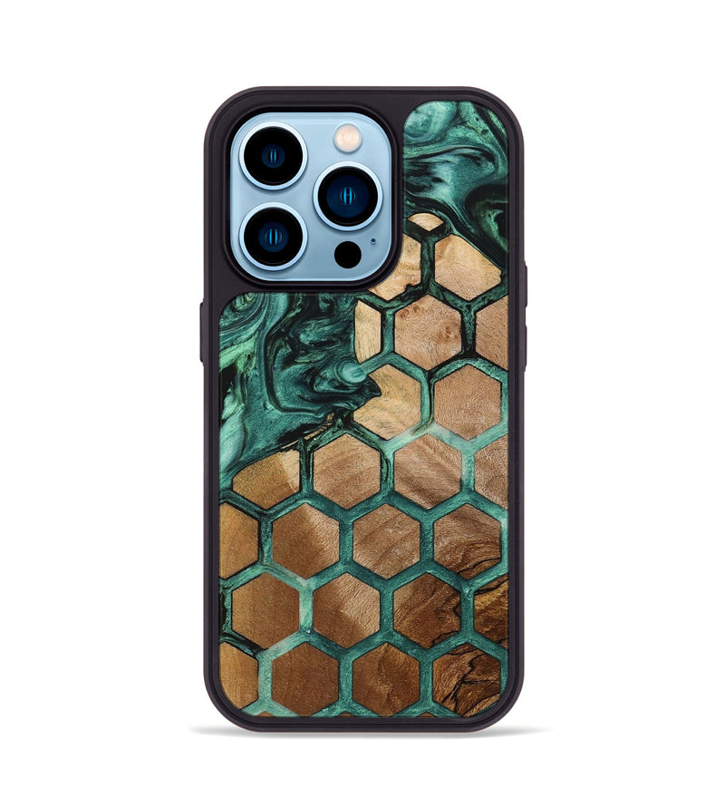 iPhone 14 Pro Wood+Resin Phone Case - Tammy (Pattern, 705312)