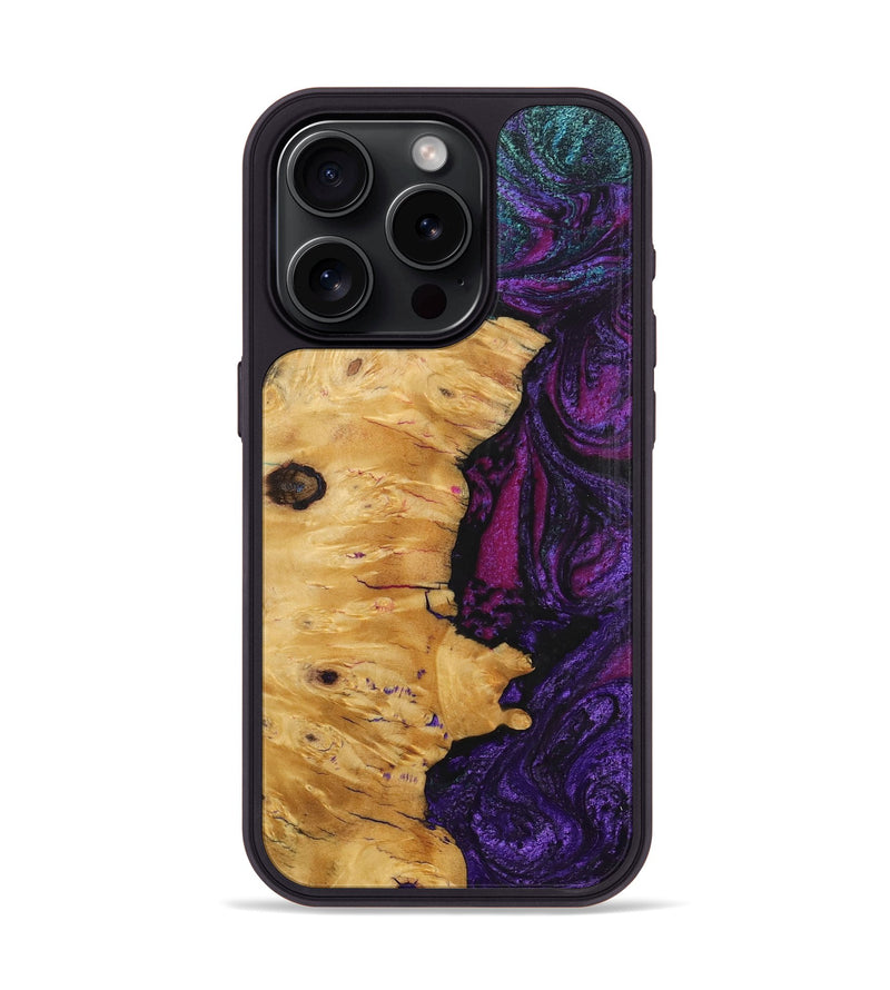 iPhone 15 Pro Wood+Resin Phone Case - Ayden (Ombre, 706240)