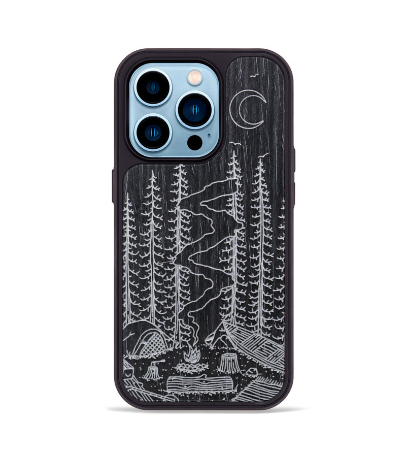 iPhone 14 Pro Wood Phone Case - Camp - Ebony (Curated)