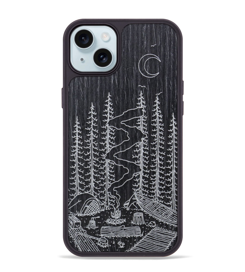 iPhone 15 Plus Wood Phone Case - Camp - Ebony (Curated)