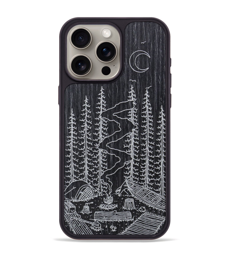 iPhone 15 Pro Max Wood Phone Case - Camp - Ebony (Curated)