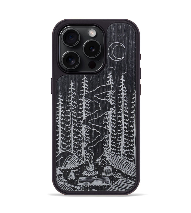 iPhone 15 Pro Wood Phone Case - Camp - Ebony (Curated)