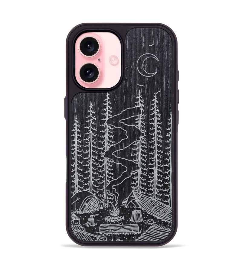 iPhone 16 Wood Phone Case - Camp - Ebony (Curated)