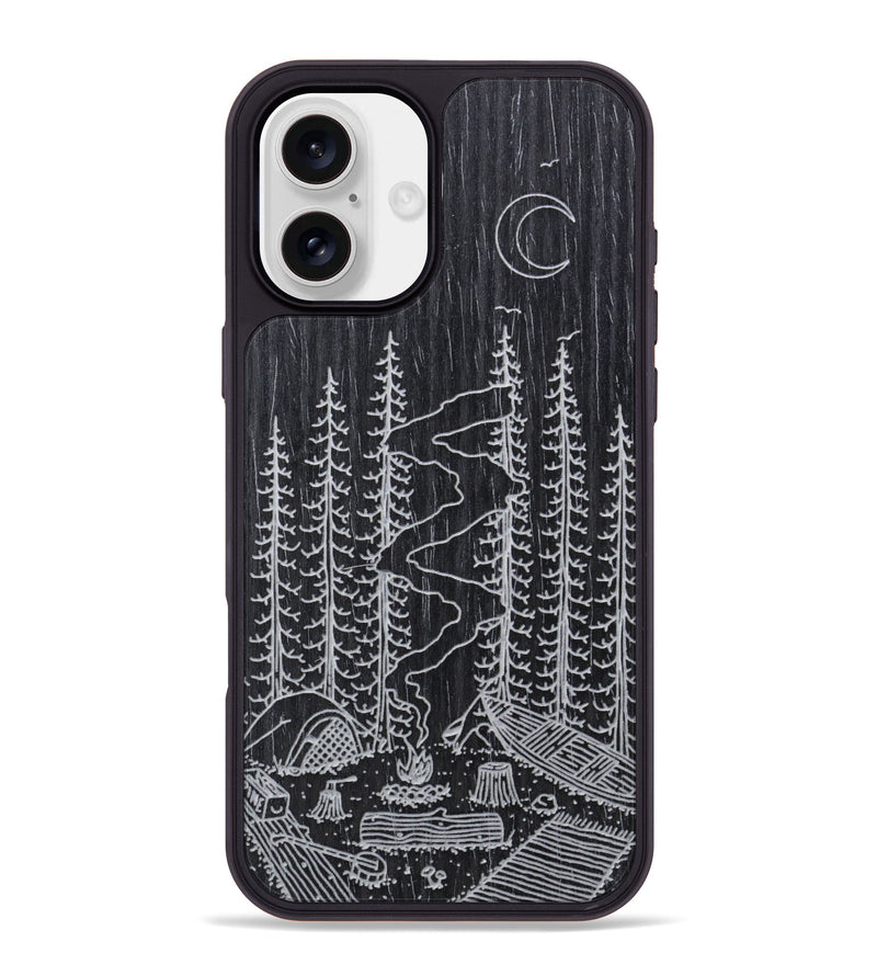 iPhone 16 Plus Wood Phone Case - Camp - Ebony (Curated)