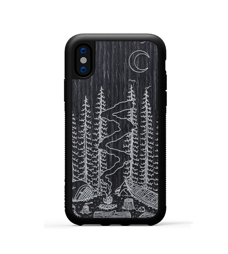 iPhone Xs Wood Phone Case - Camp - Ebony (Curated)