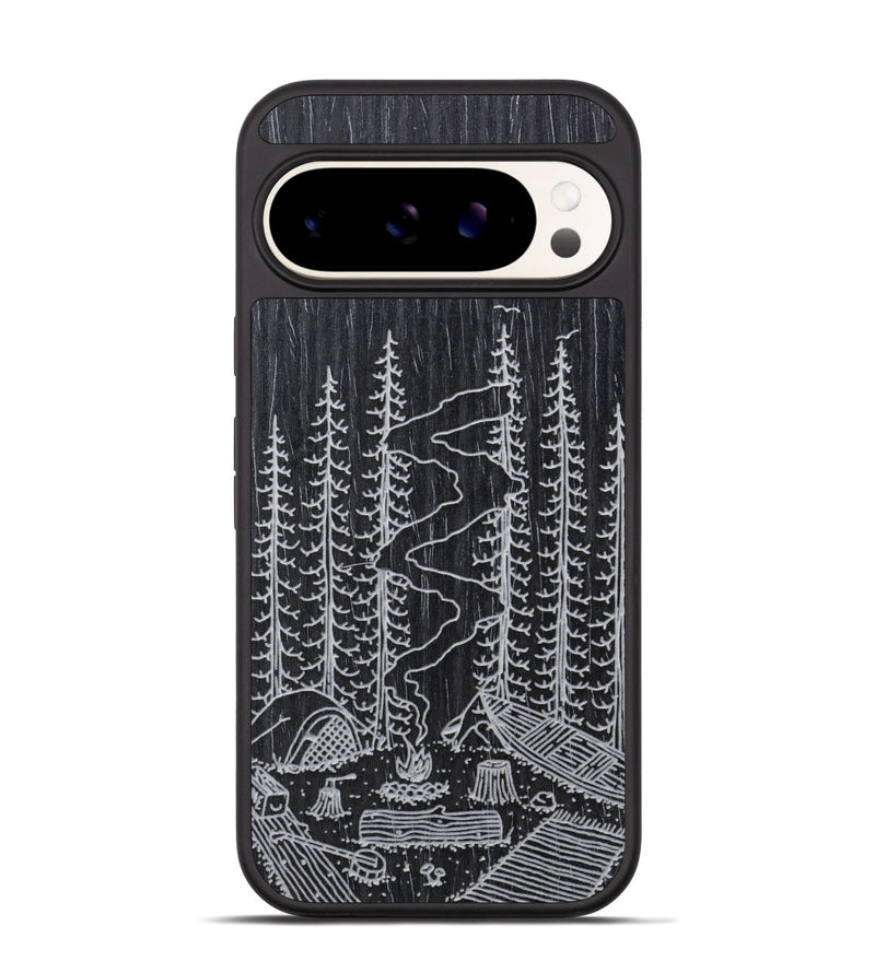 Pixel 9 Pro Wood Phone Case - Camp - Ebony (Curated)