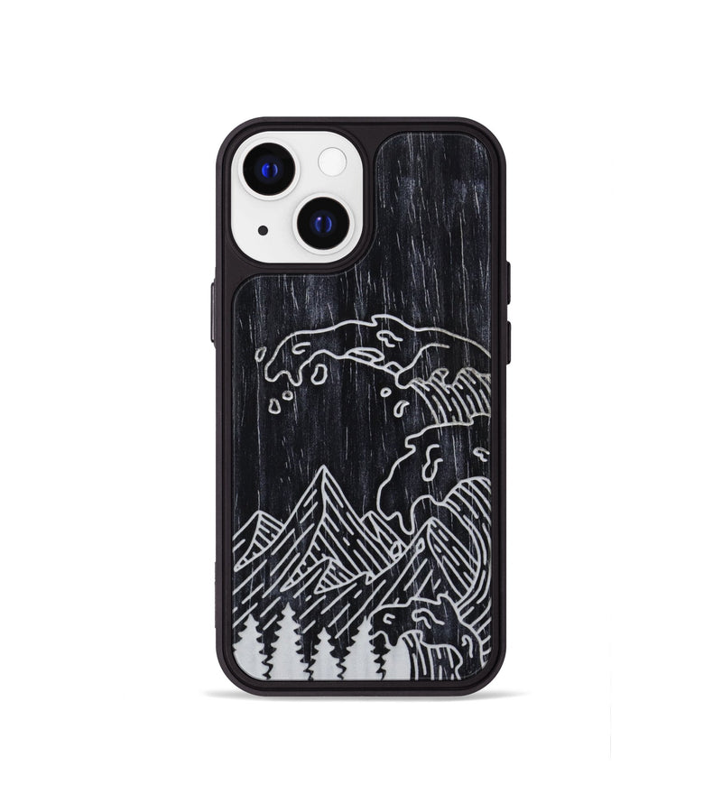 iPhone 13 mini Wood Phone Case - Wave - Ebony (Curated)