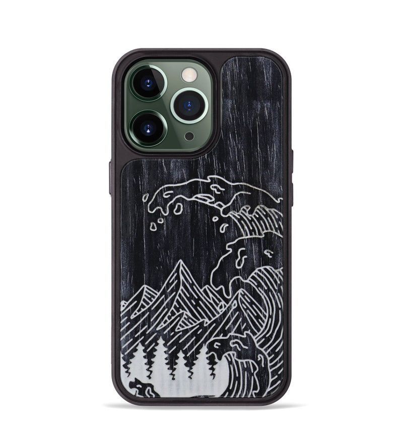 iPhone 13 Pro Wood Phone Case - Wave - Ebony (Curated)