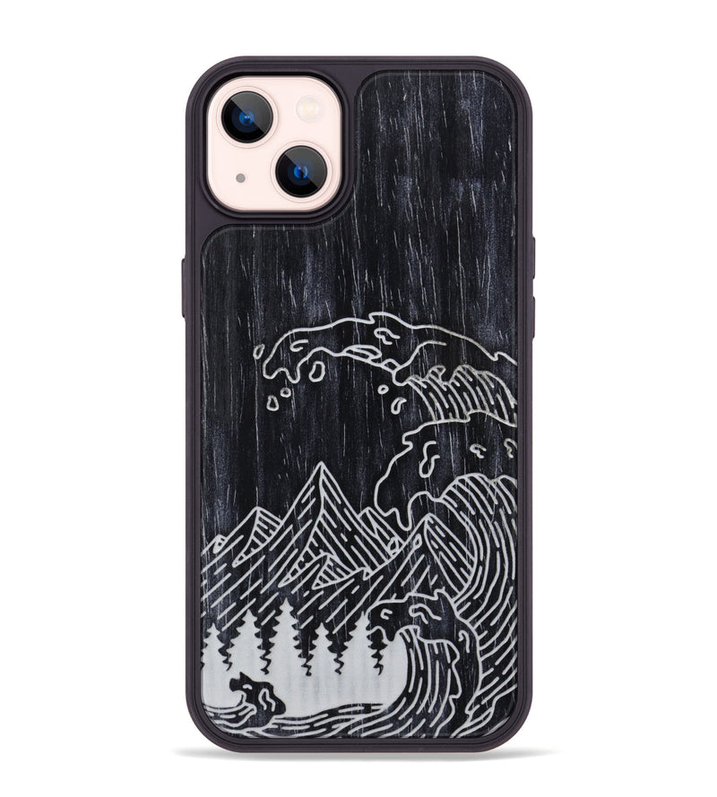 iPhone 14 Plus Wood Phone Case - Wave - Ebony (Curated)