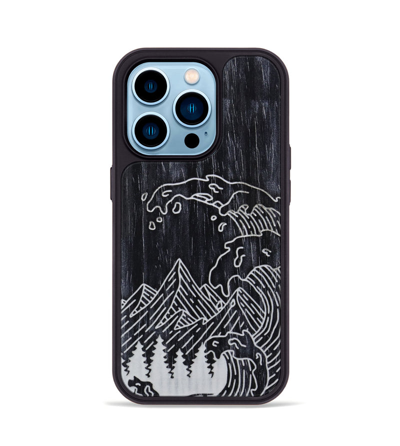 iPhone 14 Pro Wood Phone Case - Wave - Ebony (Curated)