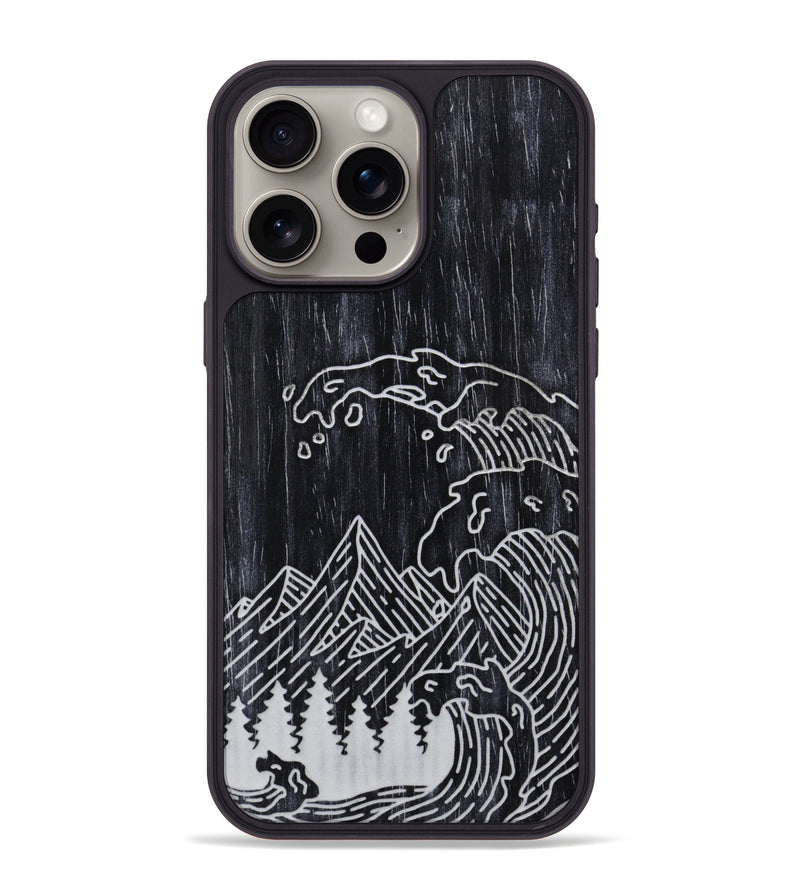 iPhone 15 Pro Max Wood Phone Case - Wave - Ebony (Curated)