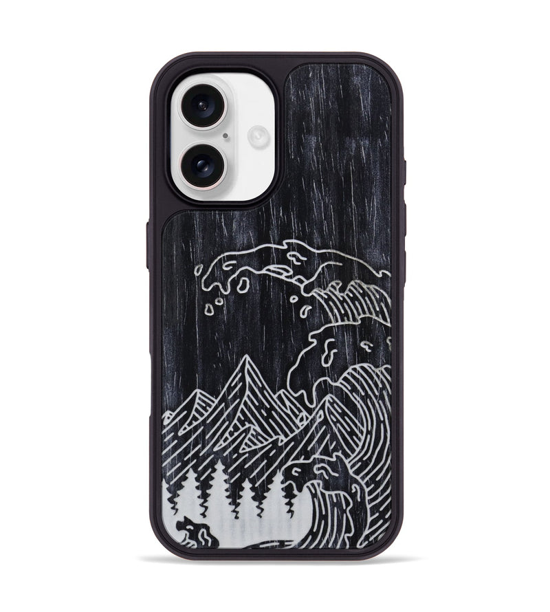 iPhone 17 Wood Phone Case - Wave - Ebony (Curated)