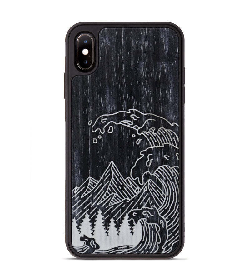 iPhone Xs Max Wood Phone Case - Wave - Ebony (Curated)