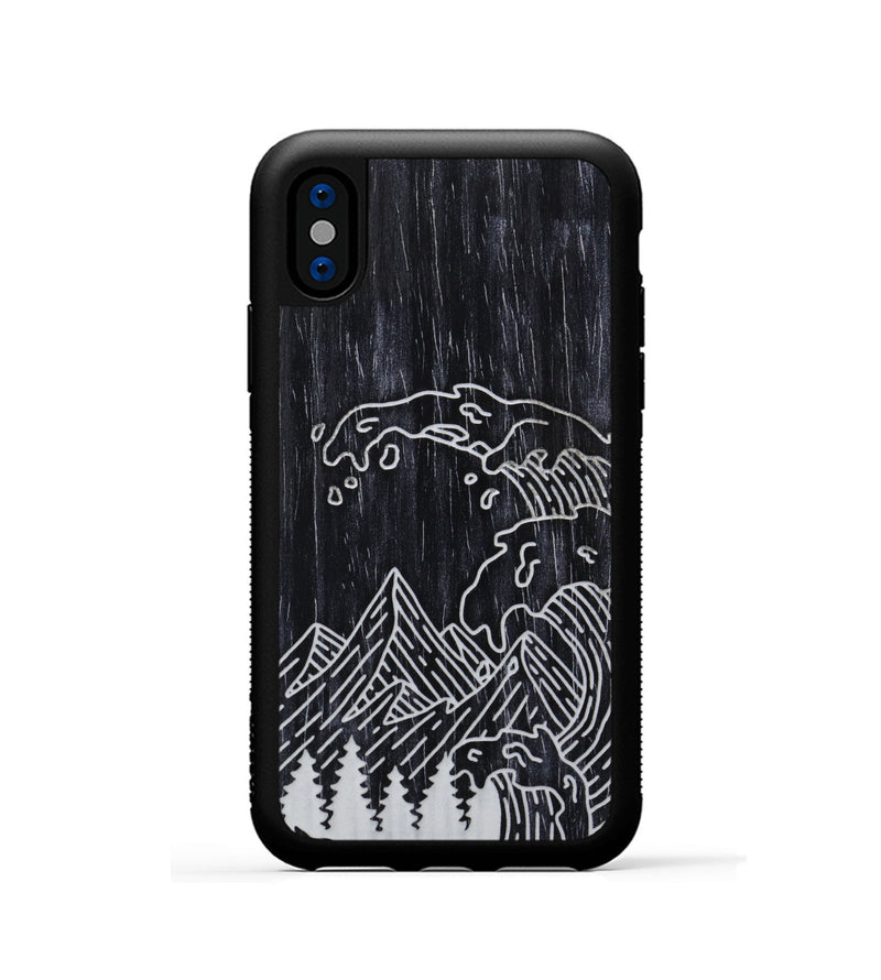 iPhone Xs Wood Phone Case - Wave - Ebony (Curated)