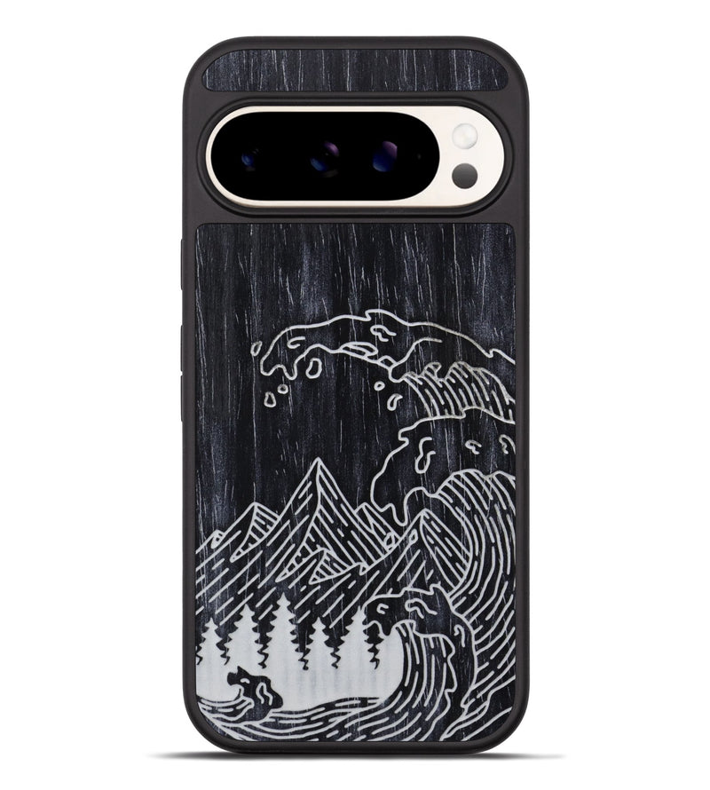 Pixel 9 Pro XL Wood Phone Case - Wave - Ebony (Curated)