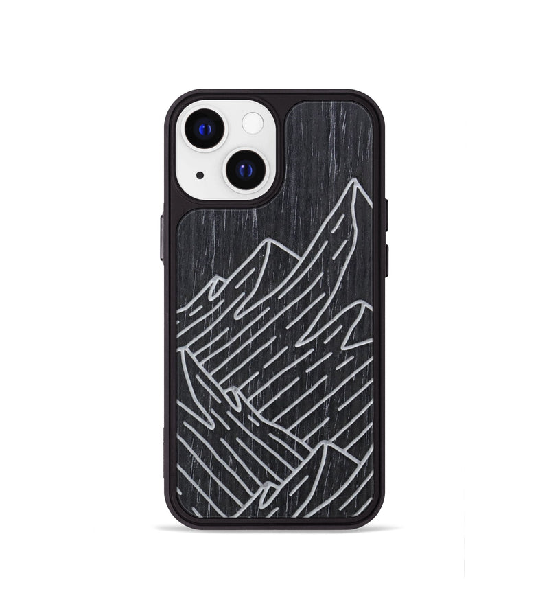 iPhone 13 mini Wood Phone Case - Mountain - Ebony (Curated)