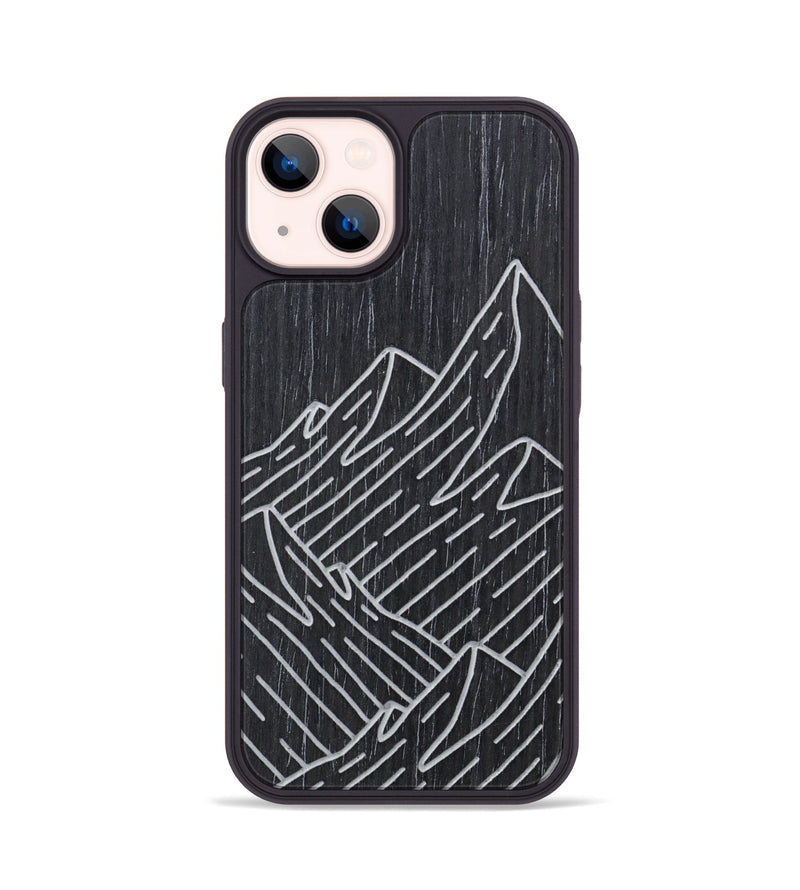 iPhone 14 Wood Phone Case - Mountain - Ebony (Curated)