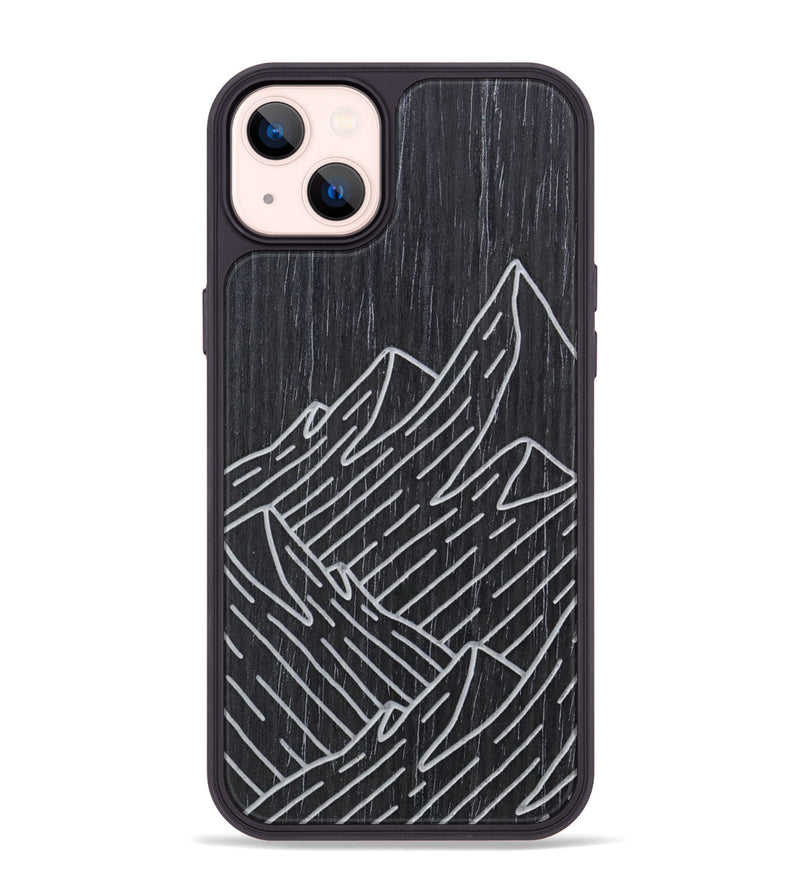 iPhone 14 Plus Wood Phone Case - Mountain - Ebony (Curated)