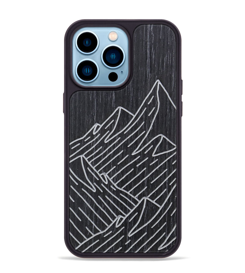 iPhone 14 Pro Max Wood Phone Case - Mountain - Ebony (Curated)