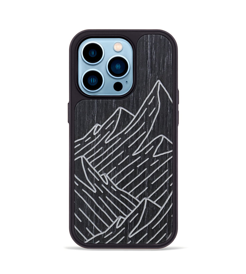 iPhone 14 Pro Wood Phone Case - Mountain - Ebony (Curated)