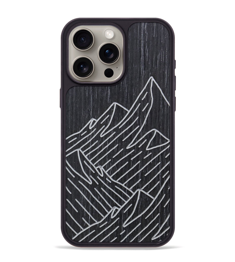iPhone 15 Pro Max Wood Phone Case - Mountain - Ebony (Curated)