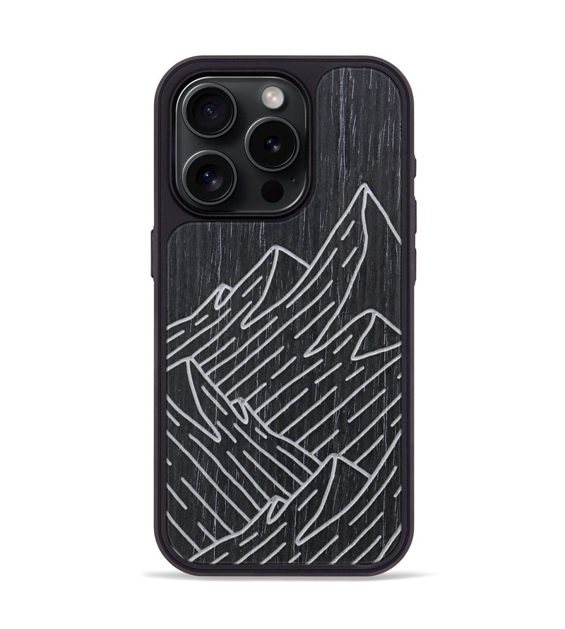 iPhone 15 Pro Wood Phone Case - Mountain - Ebony (Curated)