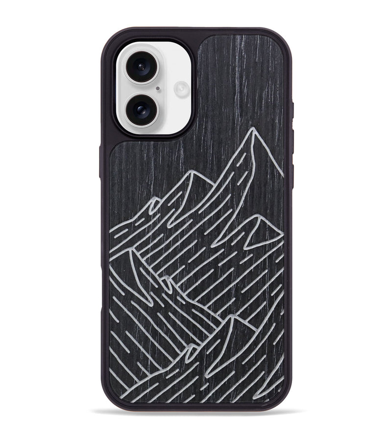 iPhone 16 Plus Wood Phone Case - Mountain - Ebony (Curated)