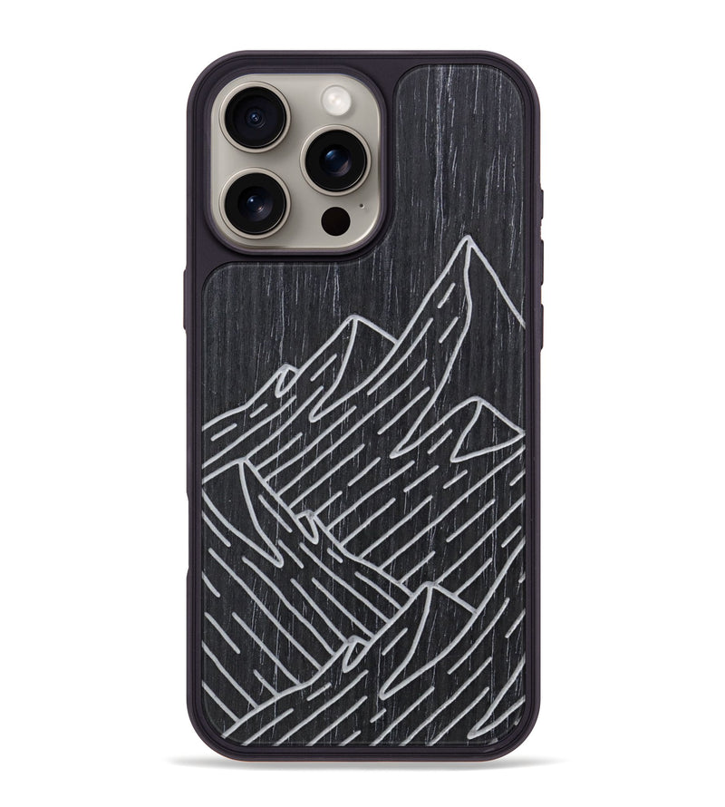 iPhone 16 Pro Max Wood Phone Case - Mountain - Ebony (Curated)