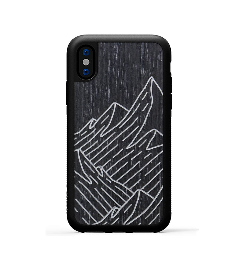 iPhone Xs Wood Phone Case - Mountain - Ebony (Curated)