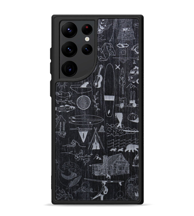 Galaxy S22 Ultra Wood Phone Case - Collage - Ebony (Curated)