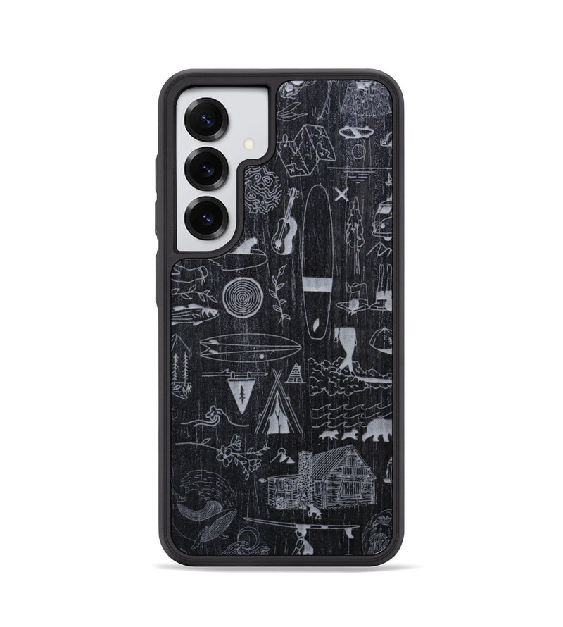 Galaxy S25 Wood Phone Case - Collage - Ebony (Curated)