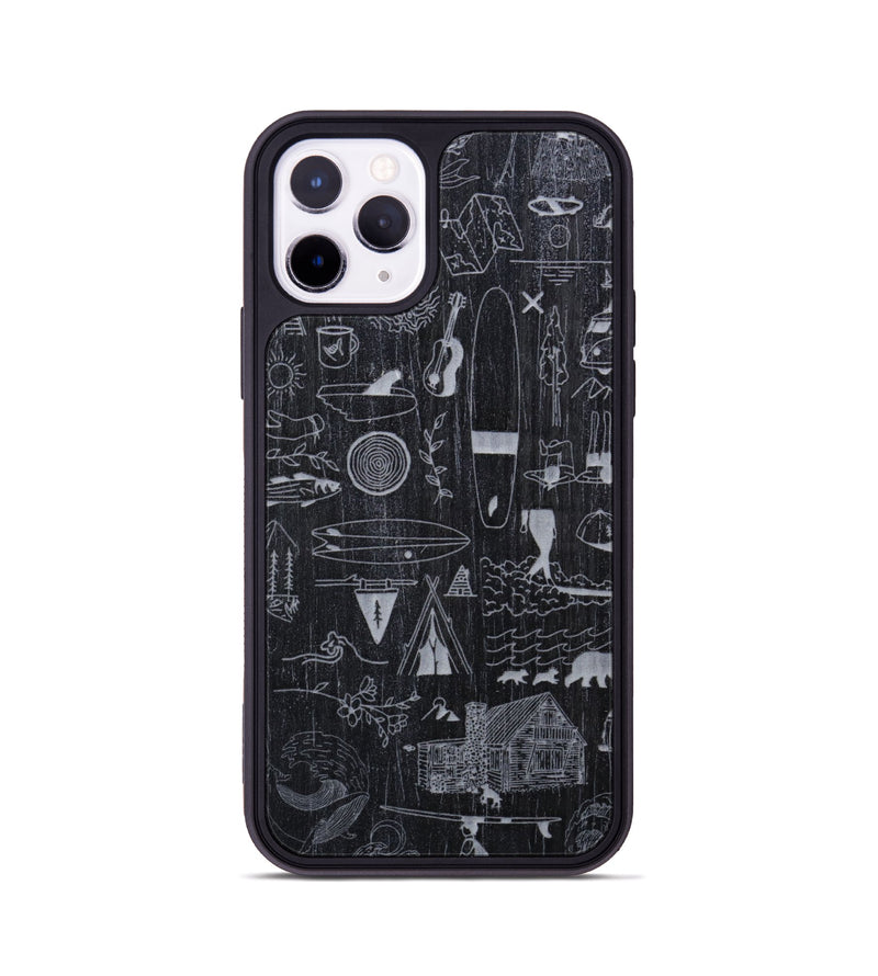 iPhone 11 Pro Wood Phone Case - Collage - Ebony (Curated)