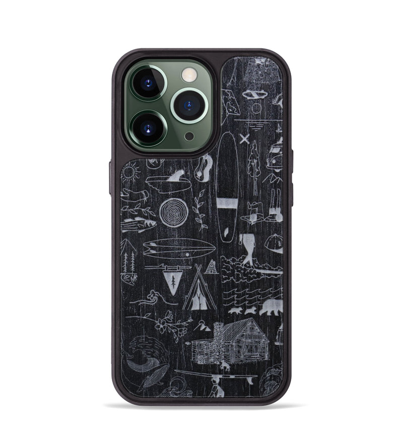 iPhone 13 Pro Wood Phone Case - Collage - Ebony (Curated)