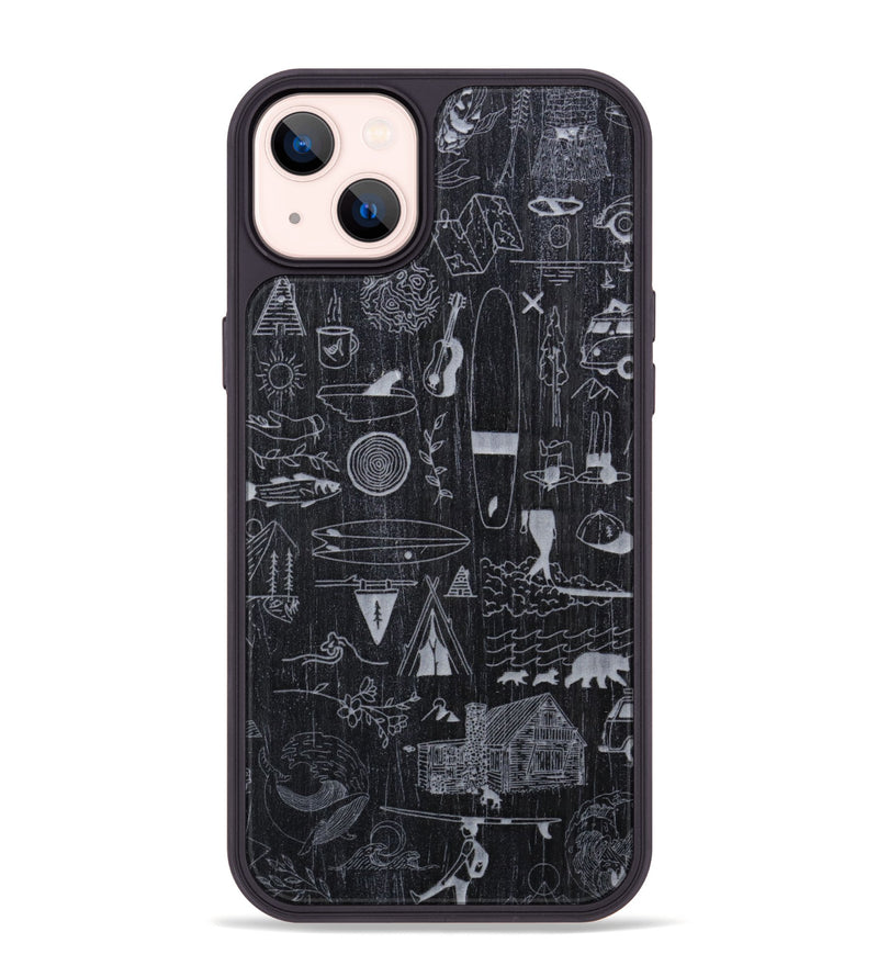 iPhone 14 Plus Wood Phone Case - Collage - Ebony (Curated)