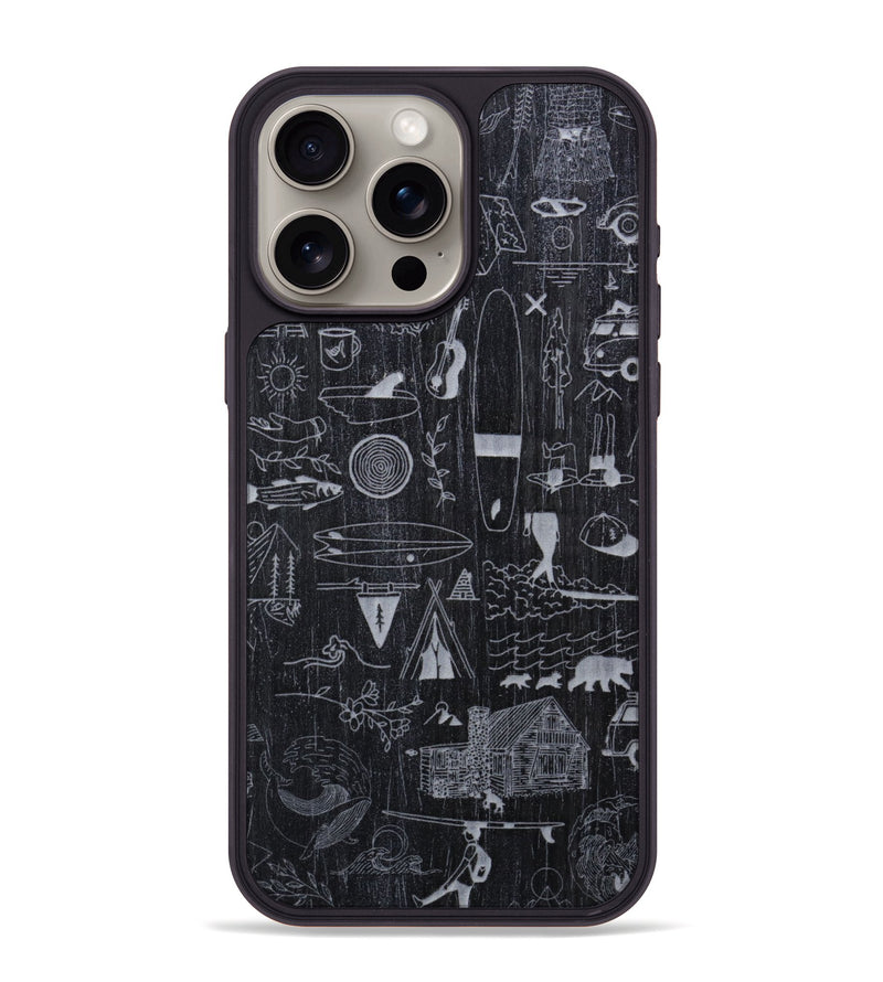iPhone 15 Pro Max Wood Phone Case - Collage - Ebony (Curated)
