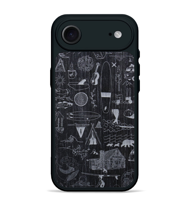 iPhone 17 Air Wood Phone Case - Collage - Ebony (Curated)